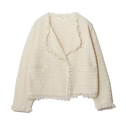 E by eclatツイード風ニットガウンジャケット￥23,100