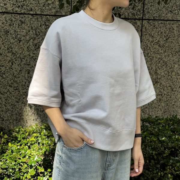 クーポン対象 マガジン掲載SLOANEコットン裏毛 半袖ショート丈スウェット¥13,200(
