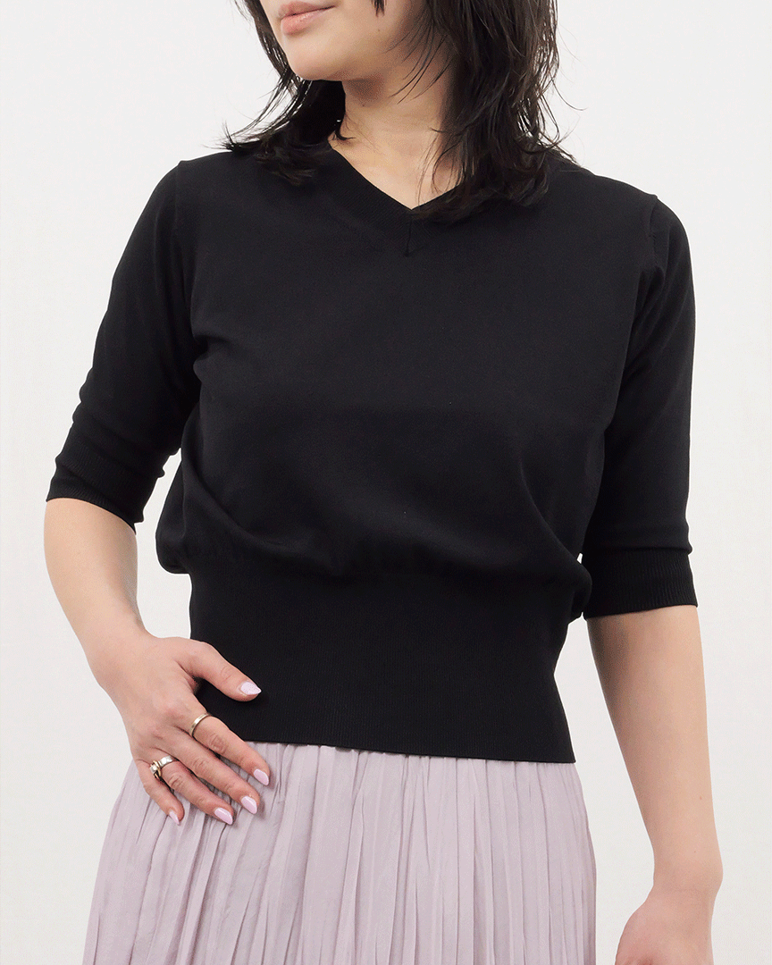 M7days【加藤かすみさんコラボ】【洗える】着映えアンサンブルニット