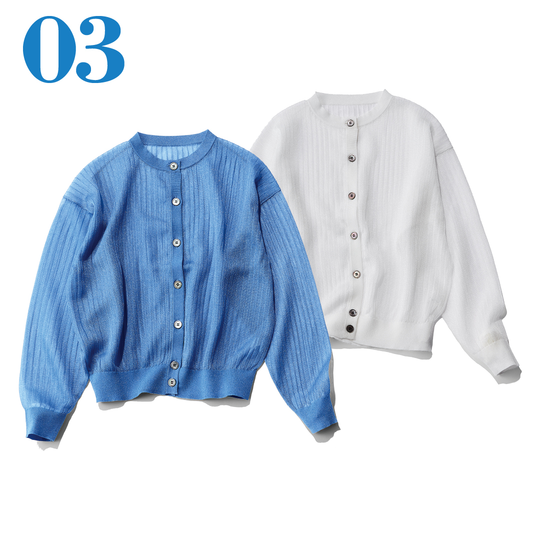 【洗える】ワイドリブシアーカーディガン