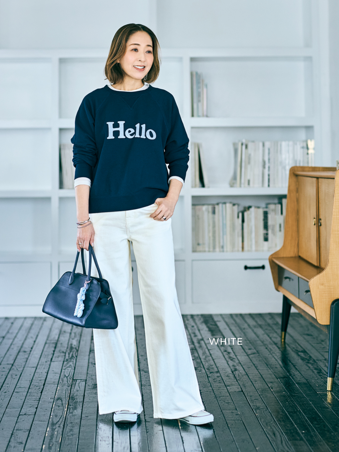 bemi×ヘルシーデニム【Marisol別注】Pink Pepper ワイドデニムコーデ6