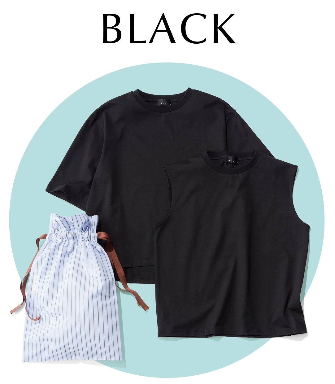 エムセブンデイズの渾身のパックTシャツ BLACK