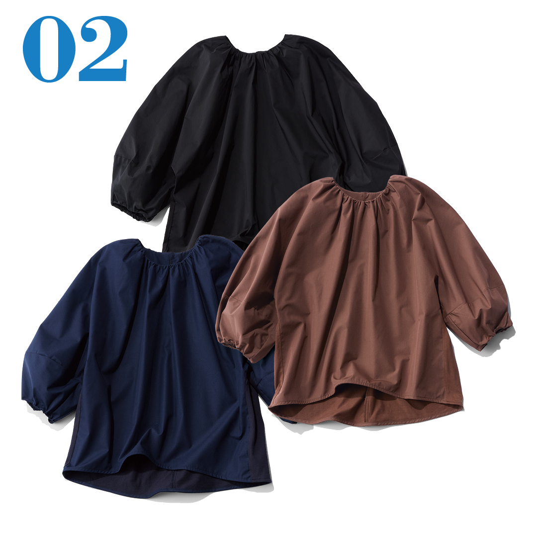 【洗える】布帛ドッキングTシャツ