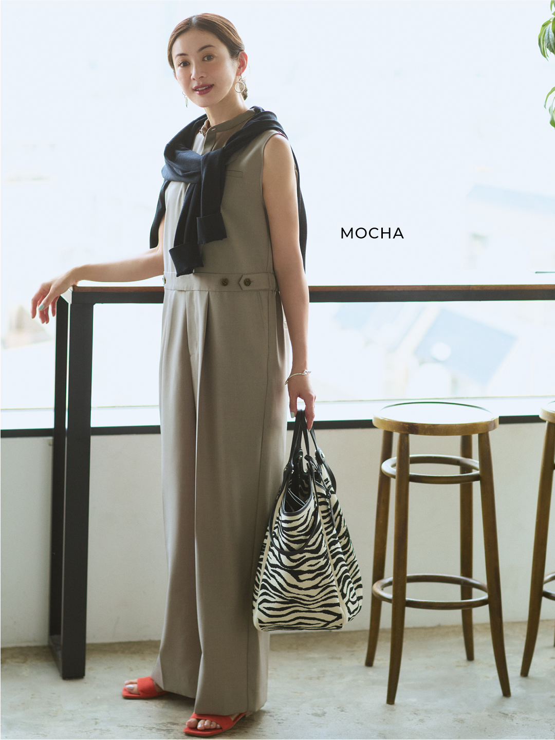 エムセブンデイズの【洗える】腰高オールインワンコーデ