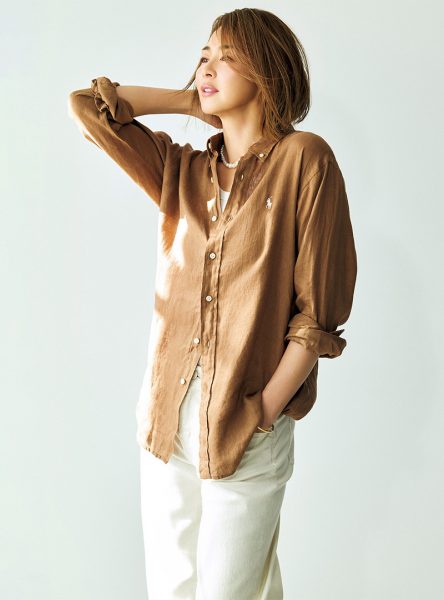 【40代・50代 ファッション】旬ブランドの指名買い服、POLO RALPH LAURENポロシャツ、RED CARD TOKYOデニム éclat2026年5月号特集