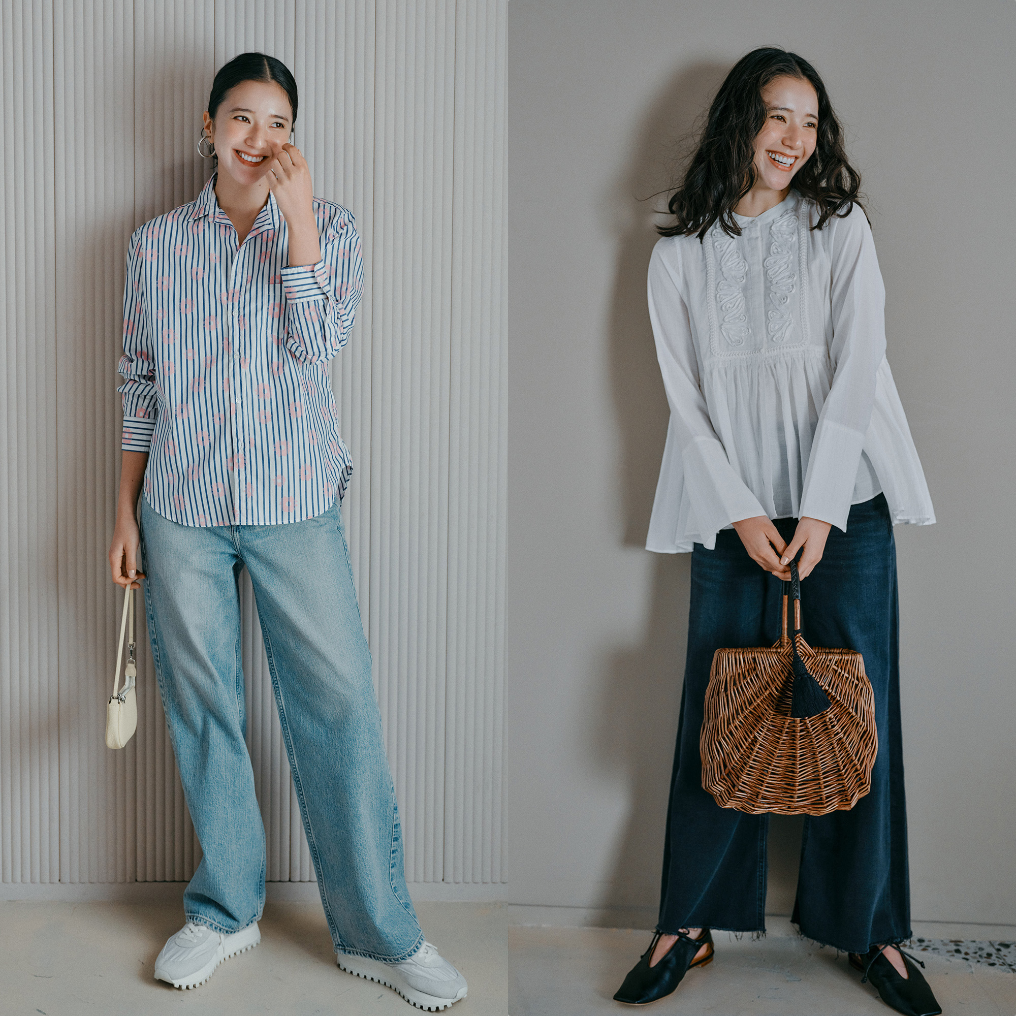 春デニムに合わせたい、ちょい甘ブラウス&着映えシャツ