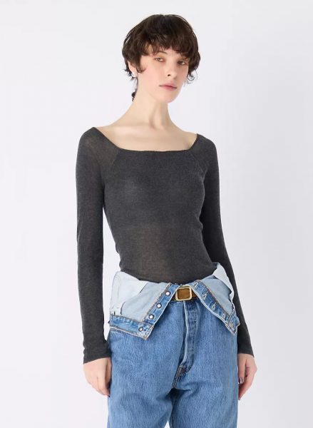 NICENICE MOMENT【SPURSHOP別注】カシミヤ混カップつき 美ニットトップス ロングスリーブ￥29,150