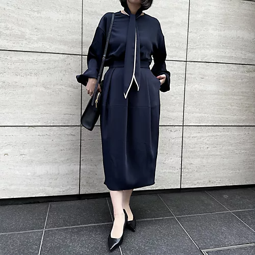 【Instagramフォロー＆いいねでプレゼント】E by eclat 「【とろみ】スカーフつきブラウス」