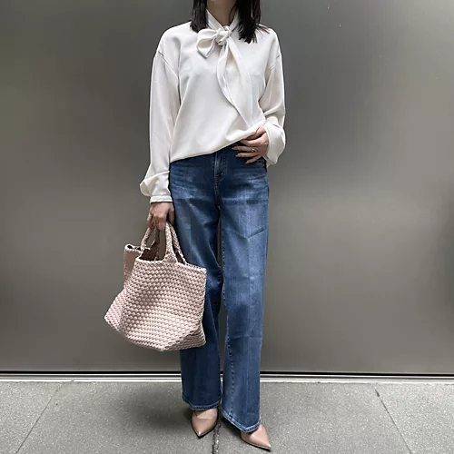 【Instagramフォロー＆いいねでプレゼント】E by eclat 「【とろみ】スカーフつきブラウス」