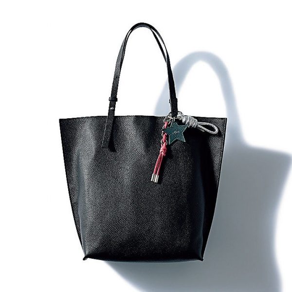 12closet【軽量】チャーム付き床革トートバッグ￥15,400