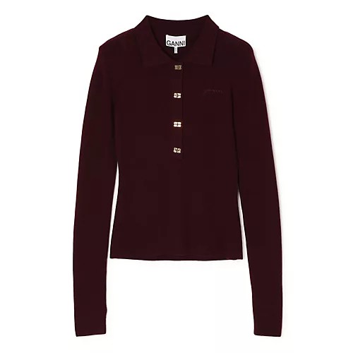 GANNIMini Ribbed Merino Polo¥42,900