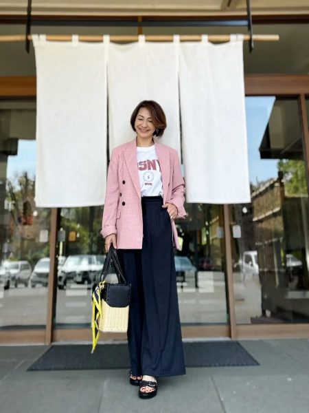  【エクラ 華組　岡部みわこさん】「SLOANE × eclat【別注】スーパーナチュラル　センタータックパンツ」エフォートレスでキレイに着回せる3コーデ