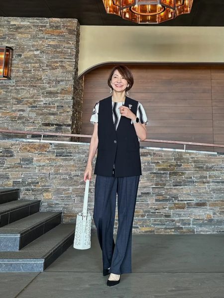  【エクラ 華組　岡部みわこさん】「SLOANE × eclat【別注】スーパーナチュラル　センタータックパンツ」エフォートレスでキレイに着回せる3コーデ