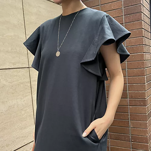 E by eclat袖フリル接触冷感ワンピース