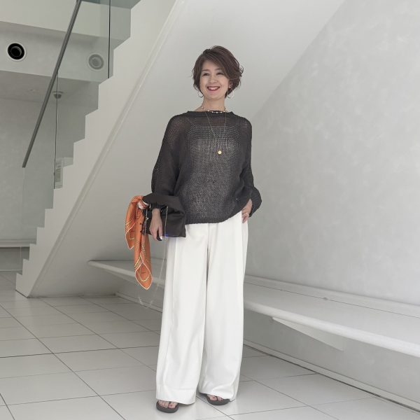 E by eclat優美なセミワイドパンツ￥19,800