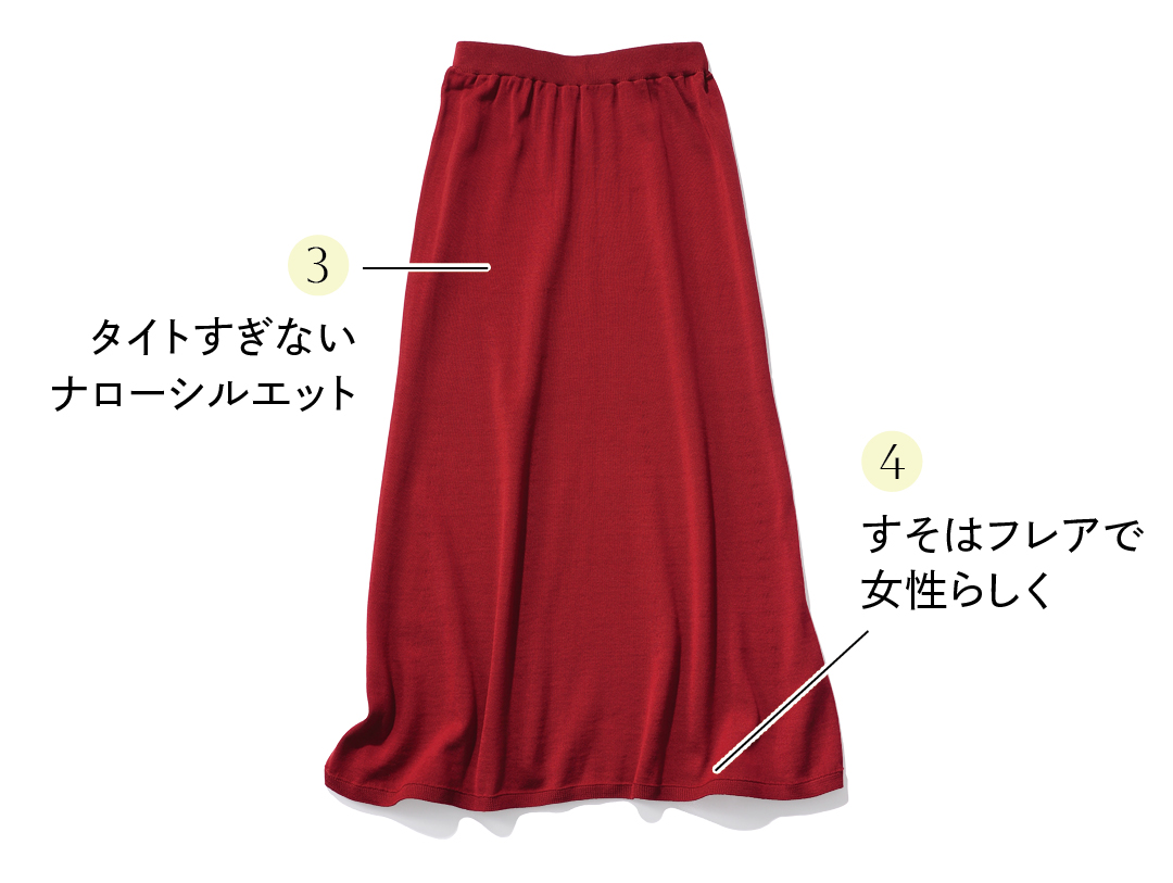 エムセブンデイズの【洗える】すっきり見えナローニットスカート　ハイパポイント