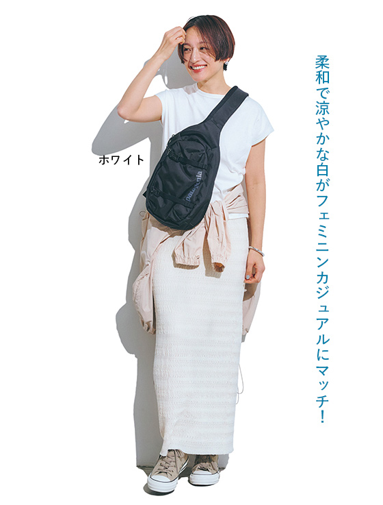 大人に似合う・巾着つき USAコットン フレンチスリーブTシャツ（2枚入り）