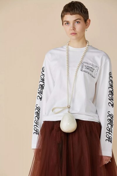 SIMONE ROCHAPILLOWCASE LOGO PRINT LONG SLEEVE T－SHIRT￥48,400