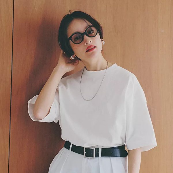 12closet【洗える】大人に似合う・巾着付き USAコットンワイドTシャツ＆ノースリーブTシャツ￥7,700