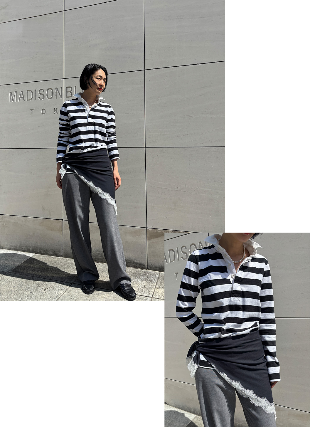 MADISONBLUE SLIM FIT RUGBY SHIRT COTTON BORDER