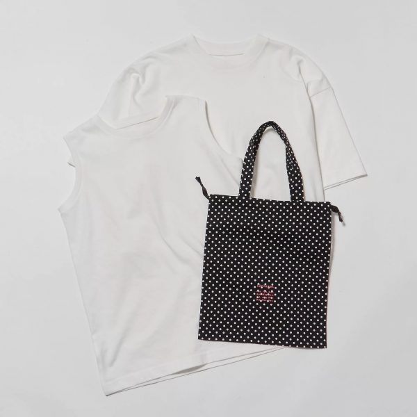 12closet【洗える】大人に似合う・巾着付き USAコットンワイドTシャツ＆ノースリーブTシャツ￥7,700
