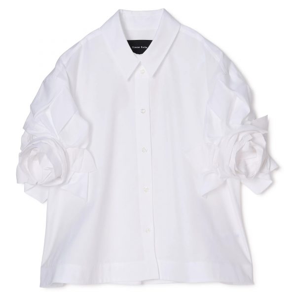 SIMONE ROCHACROPPED ROSE PUFF SLEEVE SHIRT￥116,600