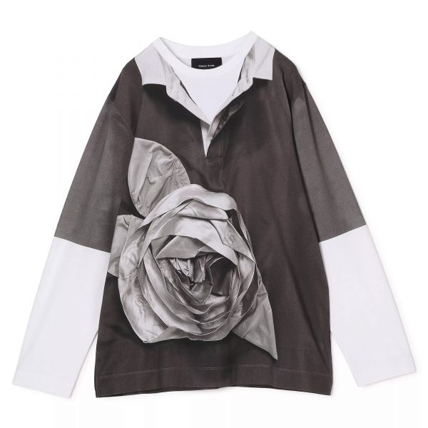 SIMONE ROCHAROSE RUGBY TROMPE L’OEIL PRINT LONG SLEEVE T－SHIRT￥48,400