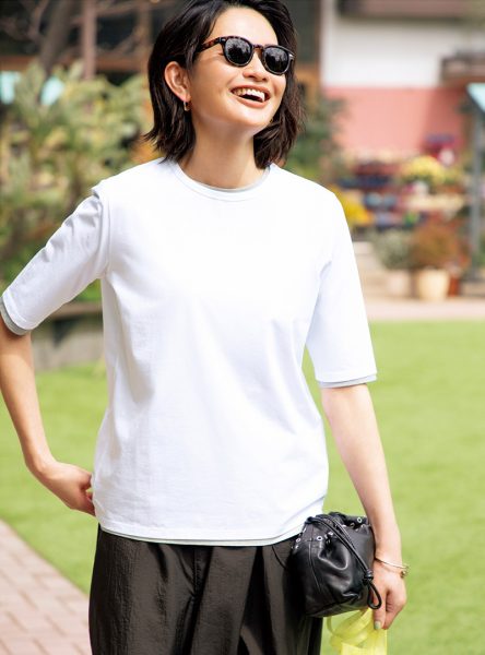 E by eclat「夏の着映え服」柄パンツ、カーディガン、セットアップ éclat2026年7・8月合併号特集