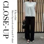 <span class="title">【40代・50代 夏トップス】接触冷感×シアー素材｜涼しくきれい見えするE by éclat Tブラウス</span>