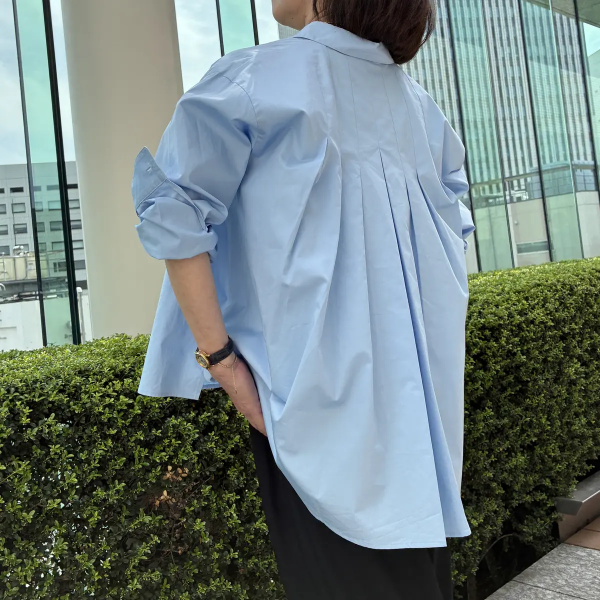 E by eclatdrawell for E by eclat バックタックフレアシャツ￥25,300