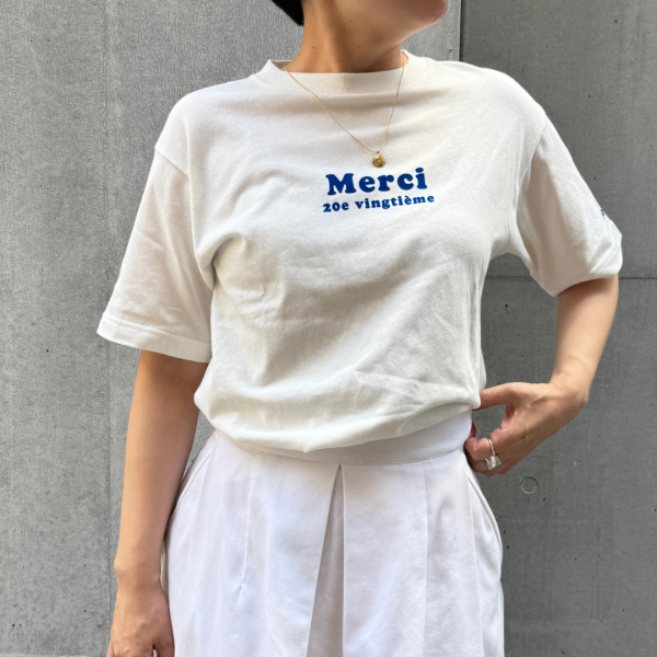 12closet【洗える】USA コットン Merci Tシャツ¥5,500