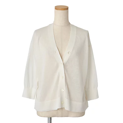 ADAWAS×eclat【別注】リネン混シアーカーディガン￥23,100