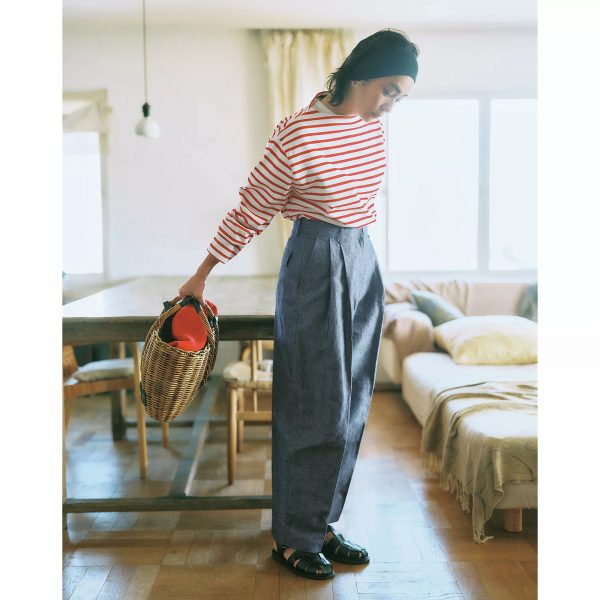 12closet【石上美津江さんコラボ】【洗える】シャンブレータックパンツ￥22,000