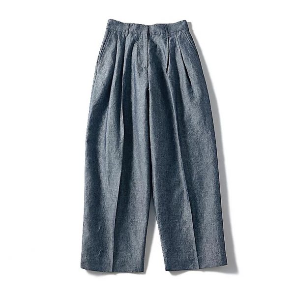 12closet【石上美津江さんコラボ】【洗える】シャンブレータックパンツ￥22,000