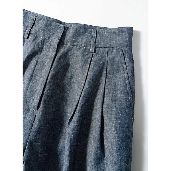 12closet【石上美津江さんコラボ】【洗える】シャンブレータックパンツ￥22,000