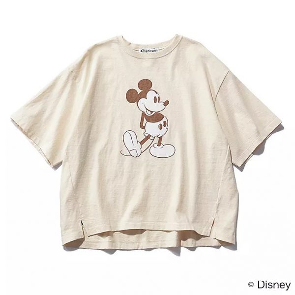 Americana【LEEマルシェ20th別注】【洗える】Mickey Print TEE(バッヂ付)¥10,450