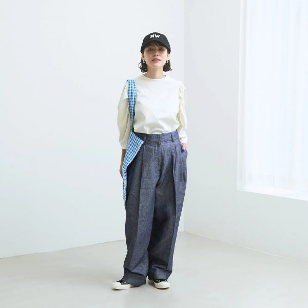 12closet【石上美津江さんコラボ】【洗える】シャンブレータックパンツ￥22,000