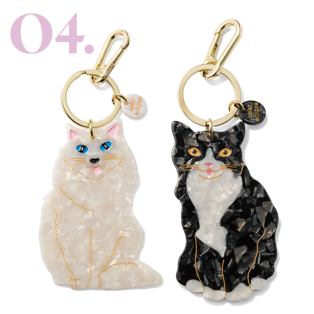 ソーラーエクリプスHand-painted Cat Bag Charm+Keychain