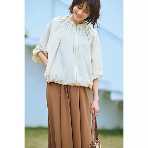 エクラ限定 洗えるE by eclat冷感ブラウス風ブルゾン¥23,100
