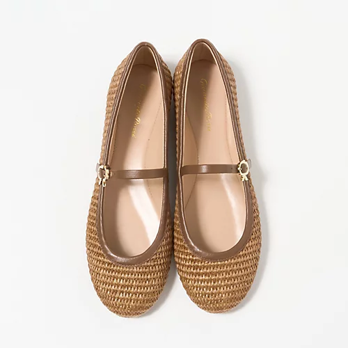 Gianvito RossiCARLA/ラフィアバレエシューズ