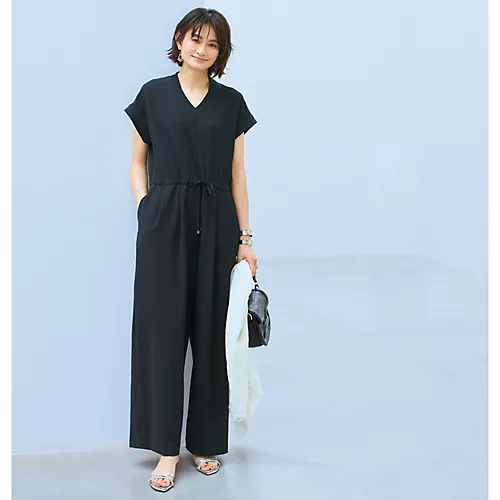 E by eclat【選べる着丈】浅Vネック遮熱オールインワン¥24,200