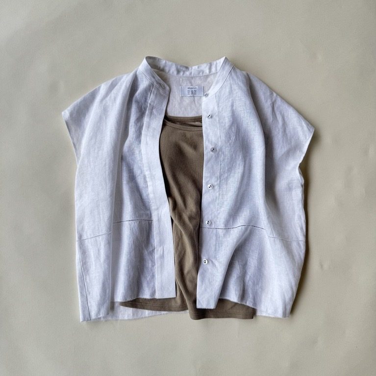 12closet【洗える】ヨーロピアンリネンバンドカラーブラウス￥17,600