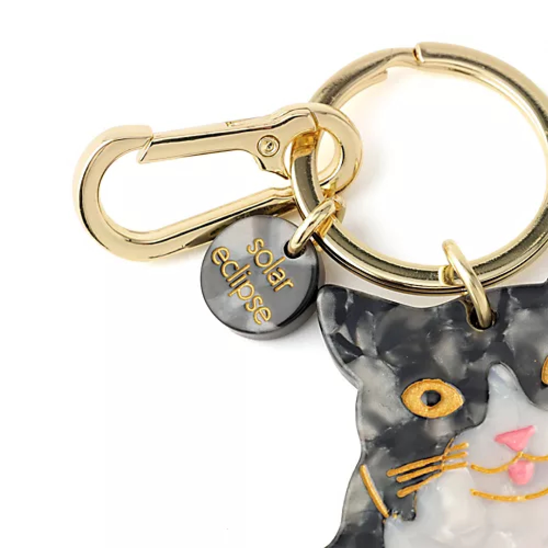 ソーラーエクリプスのHand-painted Cat Bag Charm+Keychain ZOOM!