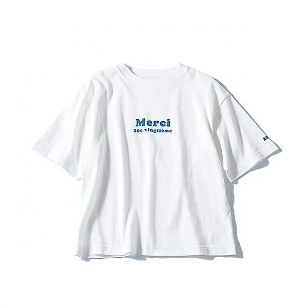 12closet【洗える】USA コットン Merci Tシャツ¥5,500