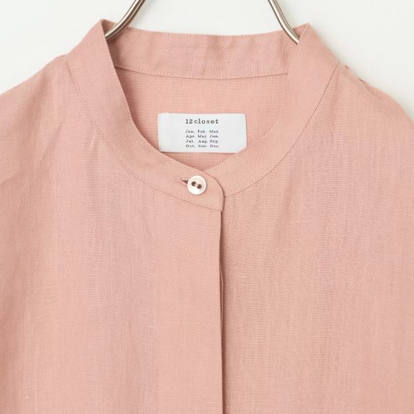 12closet【洗える】ヨーロピアンリネンバンドカラーブラウス￥17,600