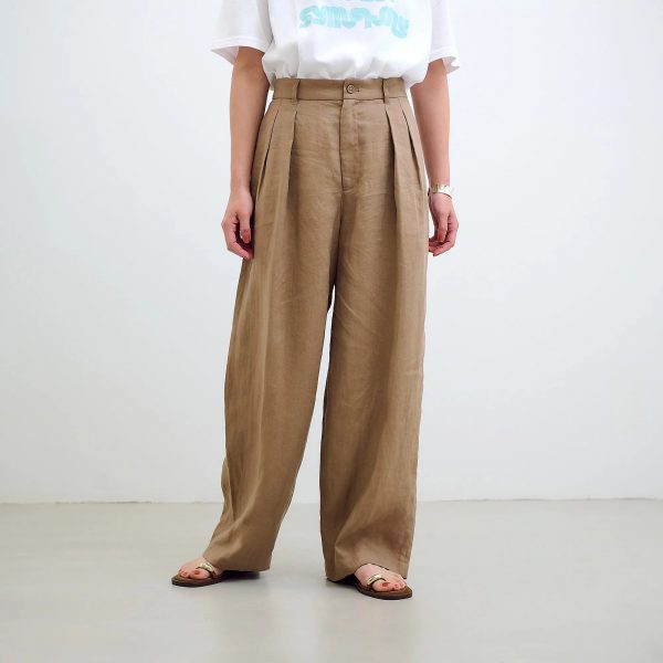 2closet【洗える】ヨーロピアンリネンワイドタックパンツ¥18,700