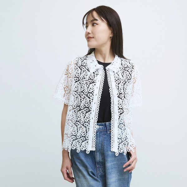 12closet【石上美津江さんコラボ】【洗える】インドレースシャツ¥26,400