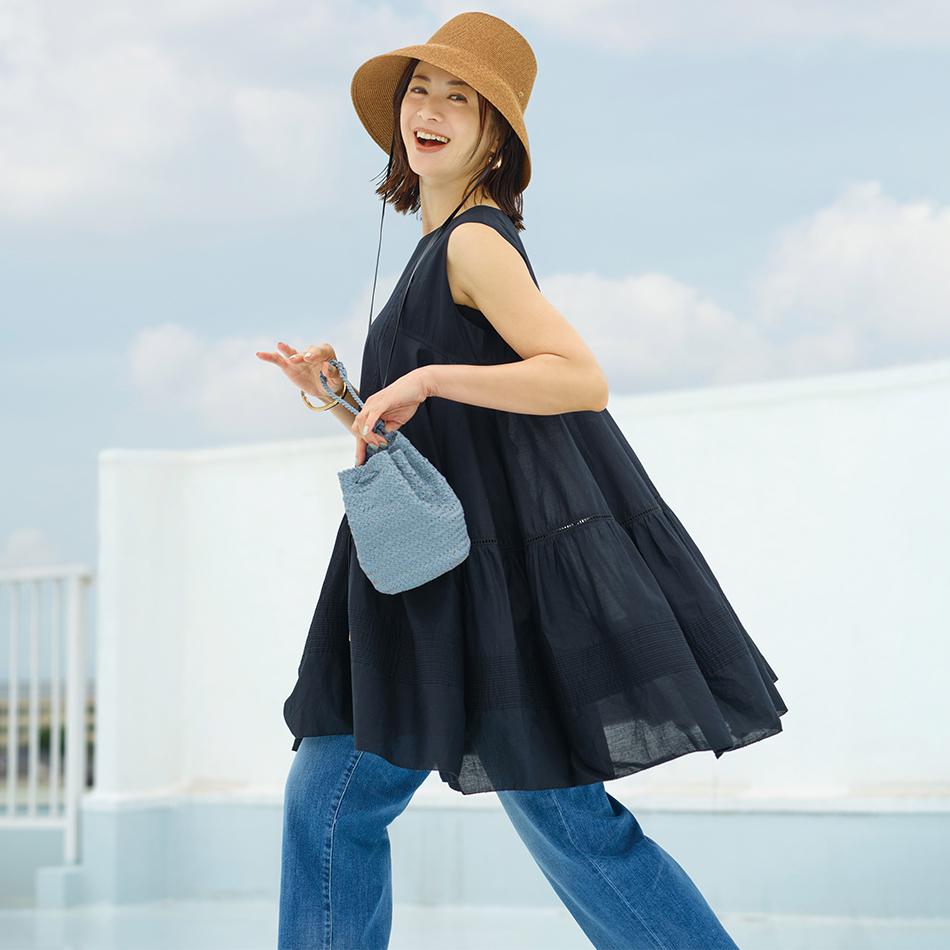 真夏の「涼感BLACK」でワンツーコーデが即、着映える！