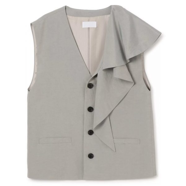MARGESingle breasted ruffle gilet
