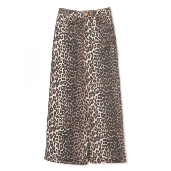 GANNIPrint Denim Maxi Slit Skirt